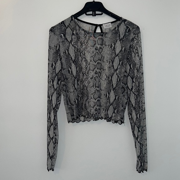 Le Lis Tops - SOLD ❤️ Le Lis Sheer Snake Skin Top Size Large